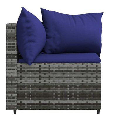 Divani Angolari da Giardino con Cuscini 2pz Polyrattan Grigio - homemem39