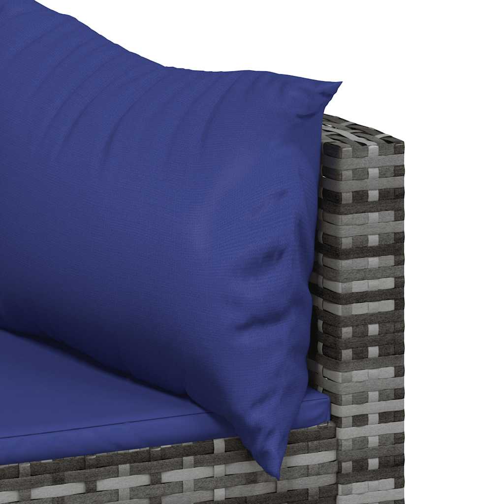 Divani Angolari da Giardino con Cuscini 2pz Polyrattan Grigio - homemem39
