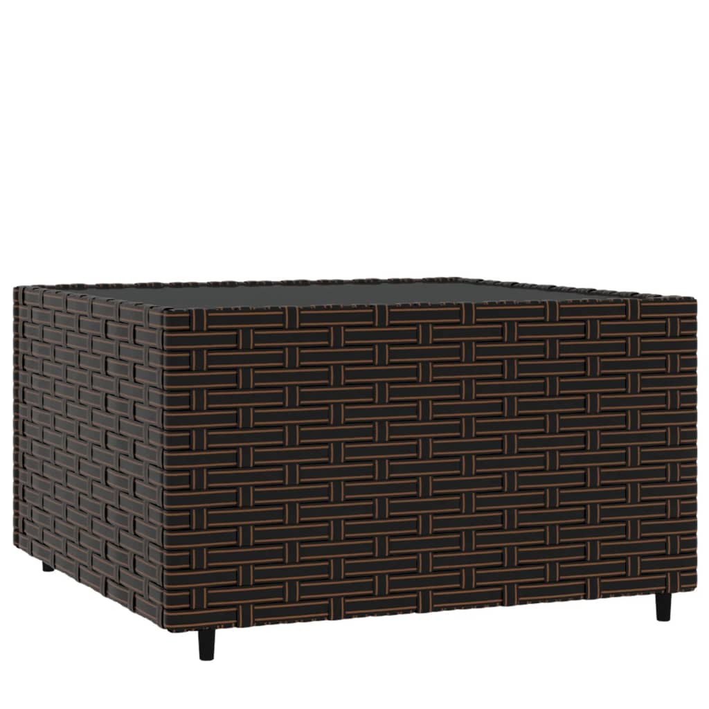 Tavolino Quadrato da Giardino Marrone 50x50x30cm in Polyrattan - homemem39