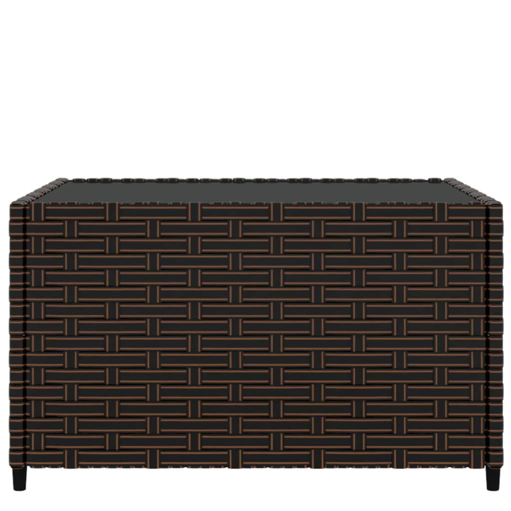 Tavolino Quadrato da Giardino Marrone 50x50x30cm in Polyrattan - homemem39