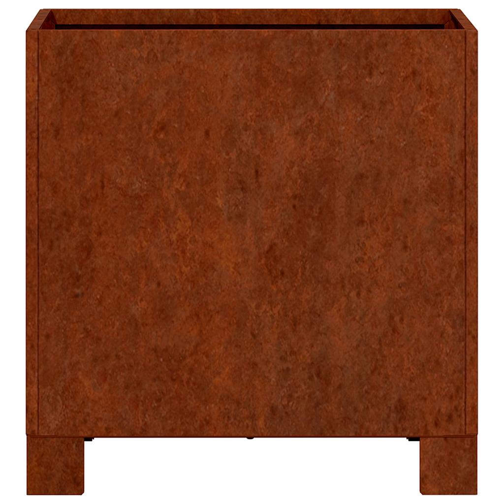 Fioriere con Gambe 2pz Ruggine 30x30x30 cm Acciaio Corten | homemem39