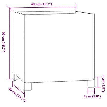 Fioriera con Gambe Ruggine 40x40x40 cm Acciaio Corten