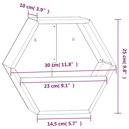 Fioriere da Parete 2 pz Ruggine in Acciaio Corten 30x10x25 cm - homemem39