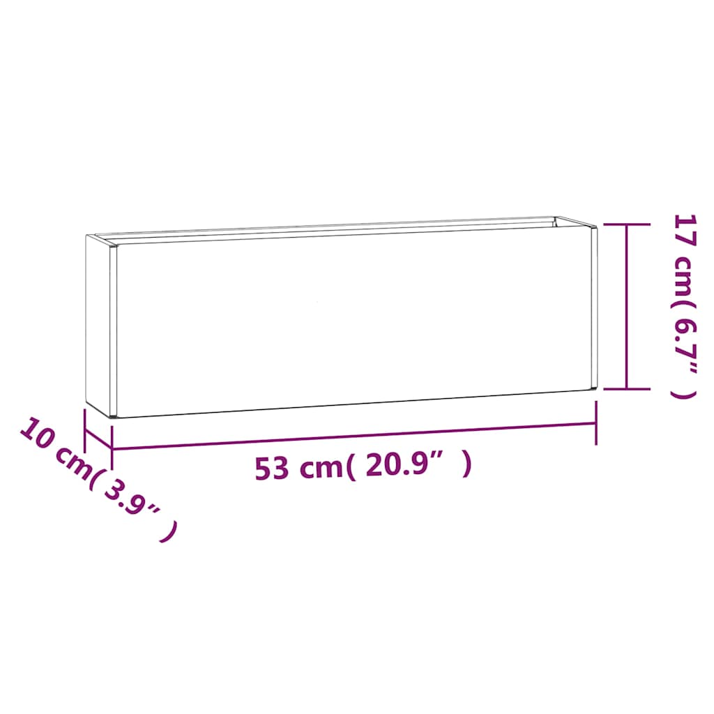 Fioriere da Parete 2 pz Ruggine in Acciaio Corten 53x10x17 cm | homemem39