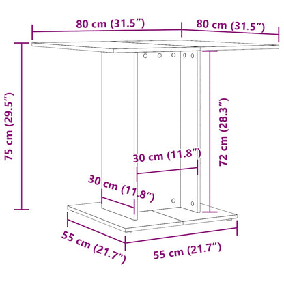 Tavolo da Pranzo rovere fumo 80x80x75 cm Legno Multistrato | homemem39
