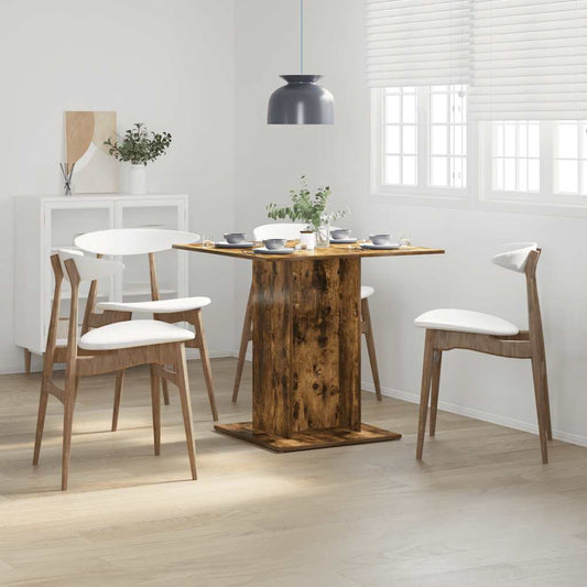 Tavolo da Pranzo rovere fumo 80x80x75 cm Legno Multistrato
