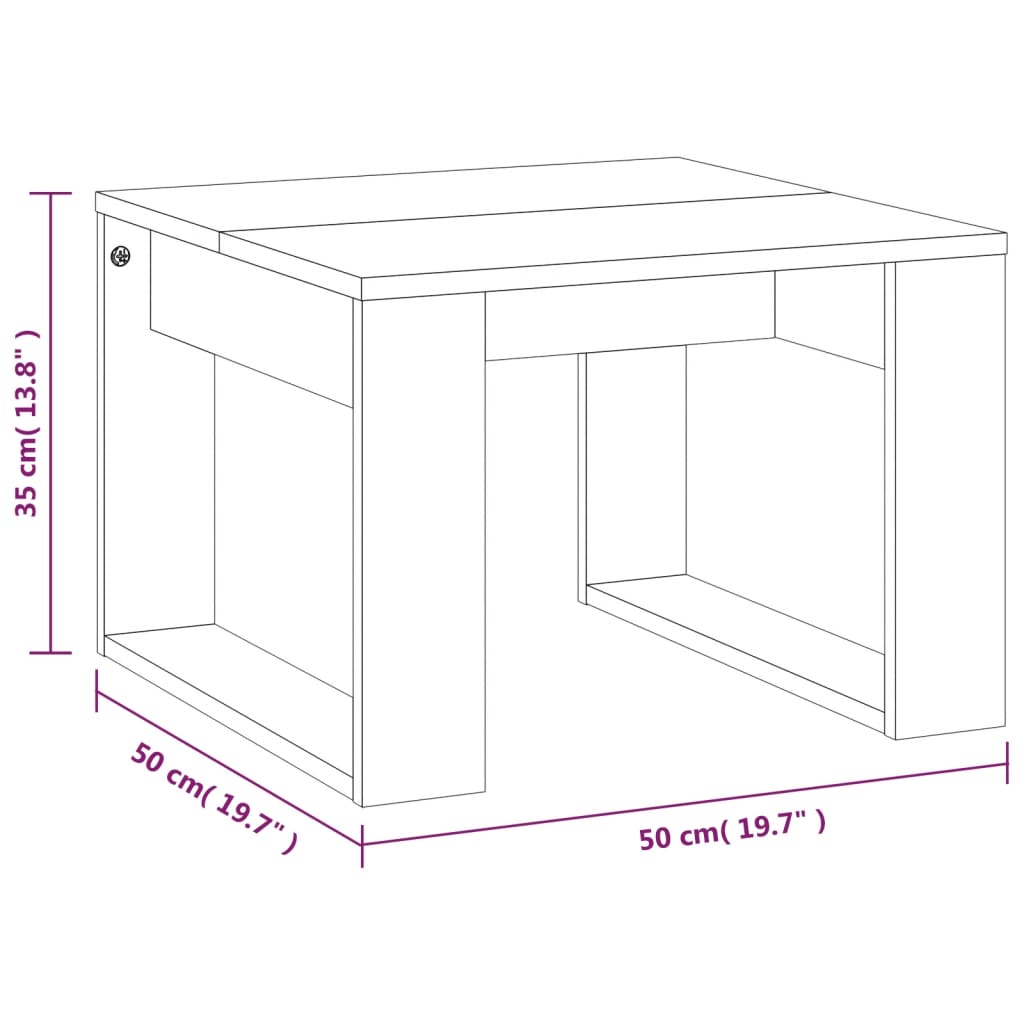 Tavolino Grigio Sonoma 50x50x35 cm in Legno Multistrato | homemem39