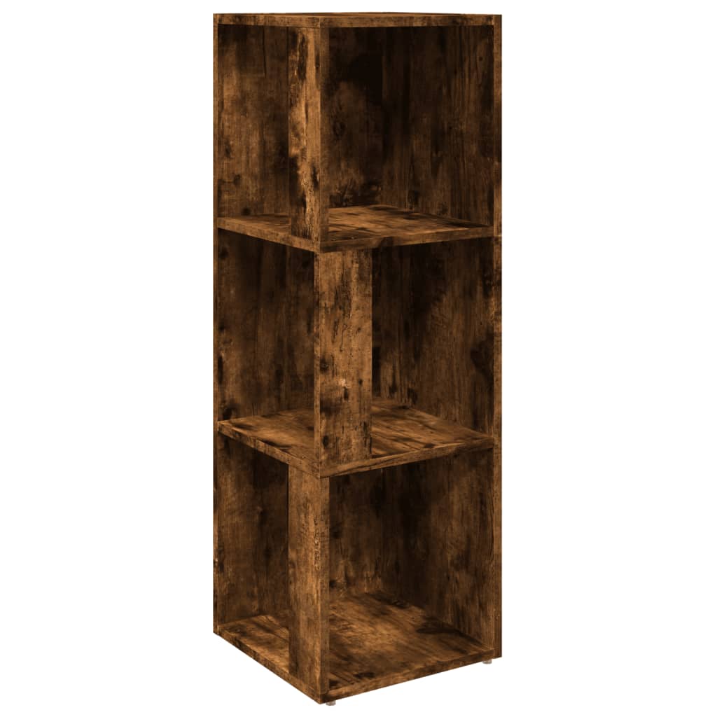 Scaffale Angolare Rovere Fumo 33x33x100 cm Legno Multistrato - homemem39