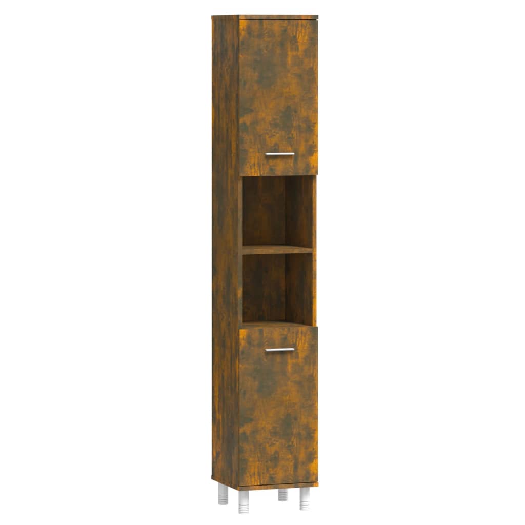 Armadietto Bagno Rovere Fumo 30x30x179 cm in Legno Multistrato | homemem39