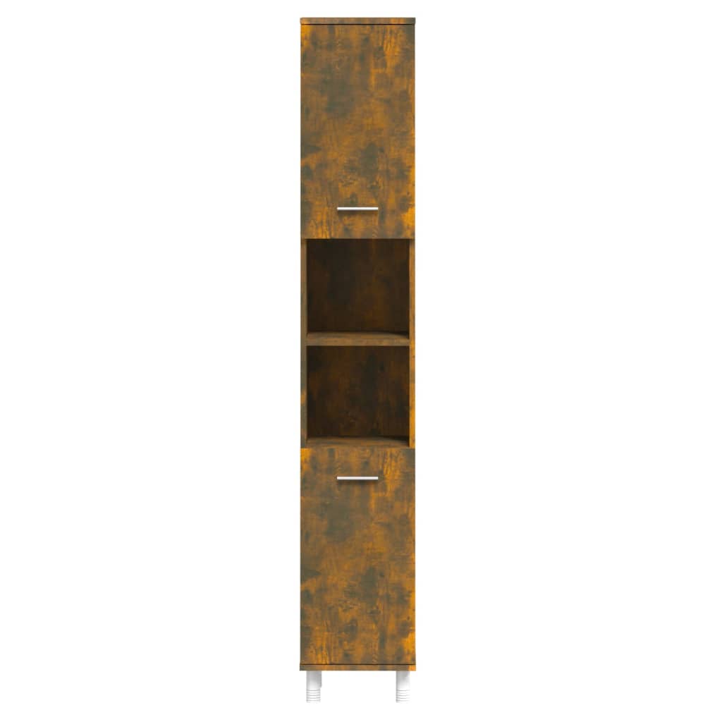 Armadietto Bagno Rovere Fumo 30x30x179 cm in Legno Multistrato | homemem39