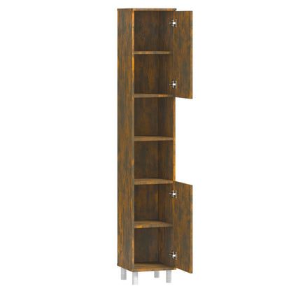 Armadietto Bagno Rovere Fumo 30x30x179 cm in Legno Multistrato | homemem39
