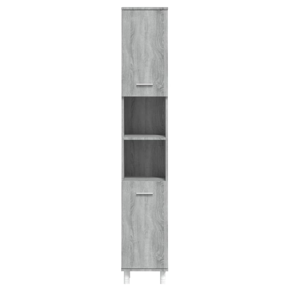 Armadietto Bagno Grigio Sonoma 30x30x179cm in Legno Multistrato | homemem39