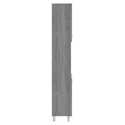 Armadietto Bagno Grigio Sonoma 30x30x179cm in Legno Multistrato | homemem39