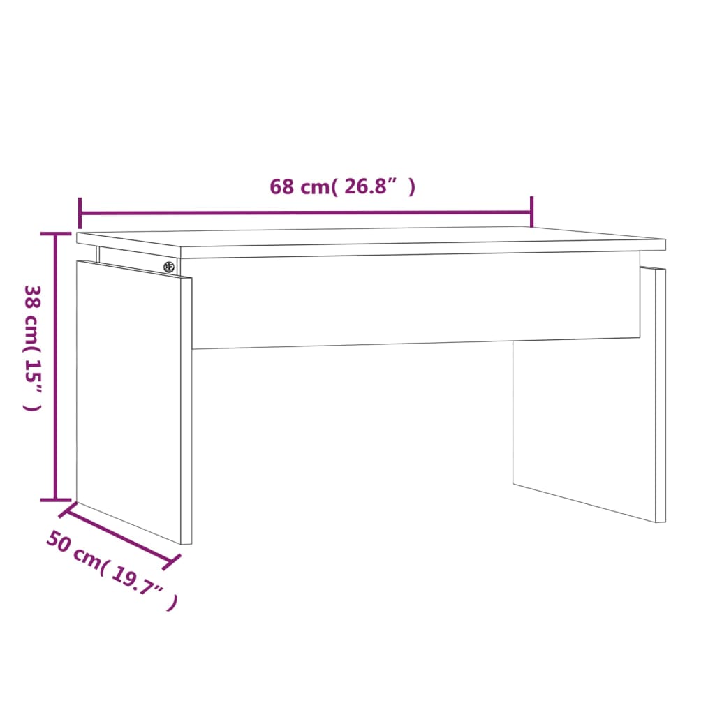 Tavolino da Salotto Grigio Sonoma 68x50x38 cm Legno Multistrato | homemem39
