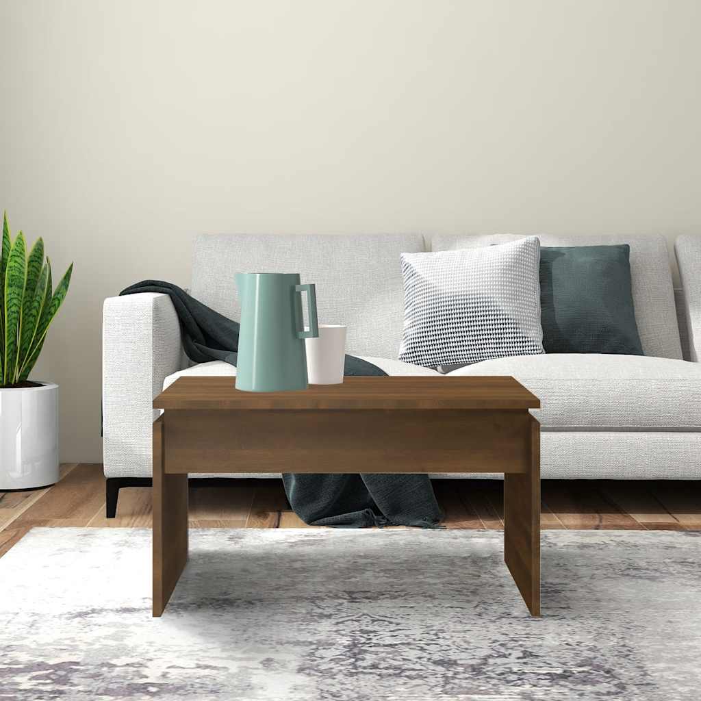 Tavolino da Salotto Rovere Marrone 68x50x38 cm in Multistrato | homemem39