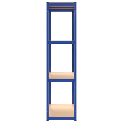 Scaffali a 4 Ripiani 3 pz Blu in Acciaio e Legno Multistrato | homemem39