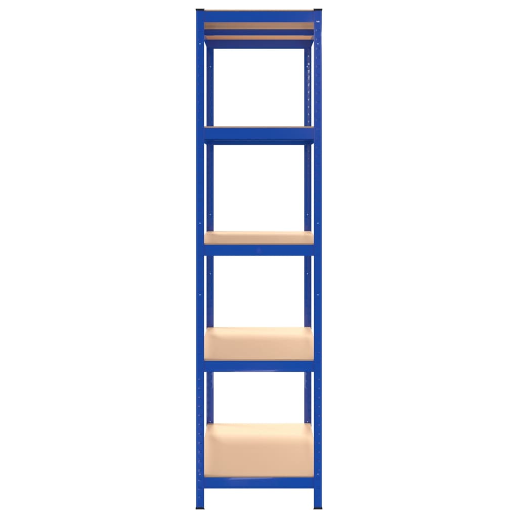 Scaffali a 5 Ripiani 3 pz Blu in Acciaio e Legno Multistrato - homemem39