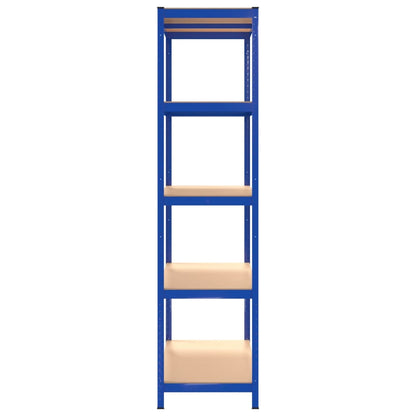 Scaffali a 5 Ripiani 3 pz Blu in Acciaio e Legno Multistrato - homemem39