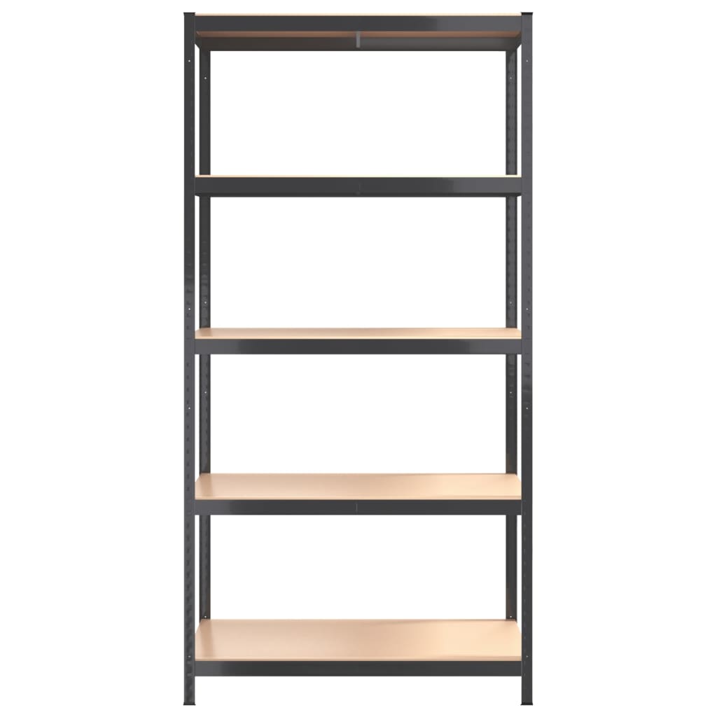 Scaffali 5 Ripiani 4pz Antracite in Acciaio e Legno Multistrato - homemem39
