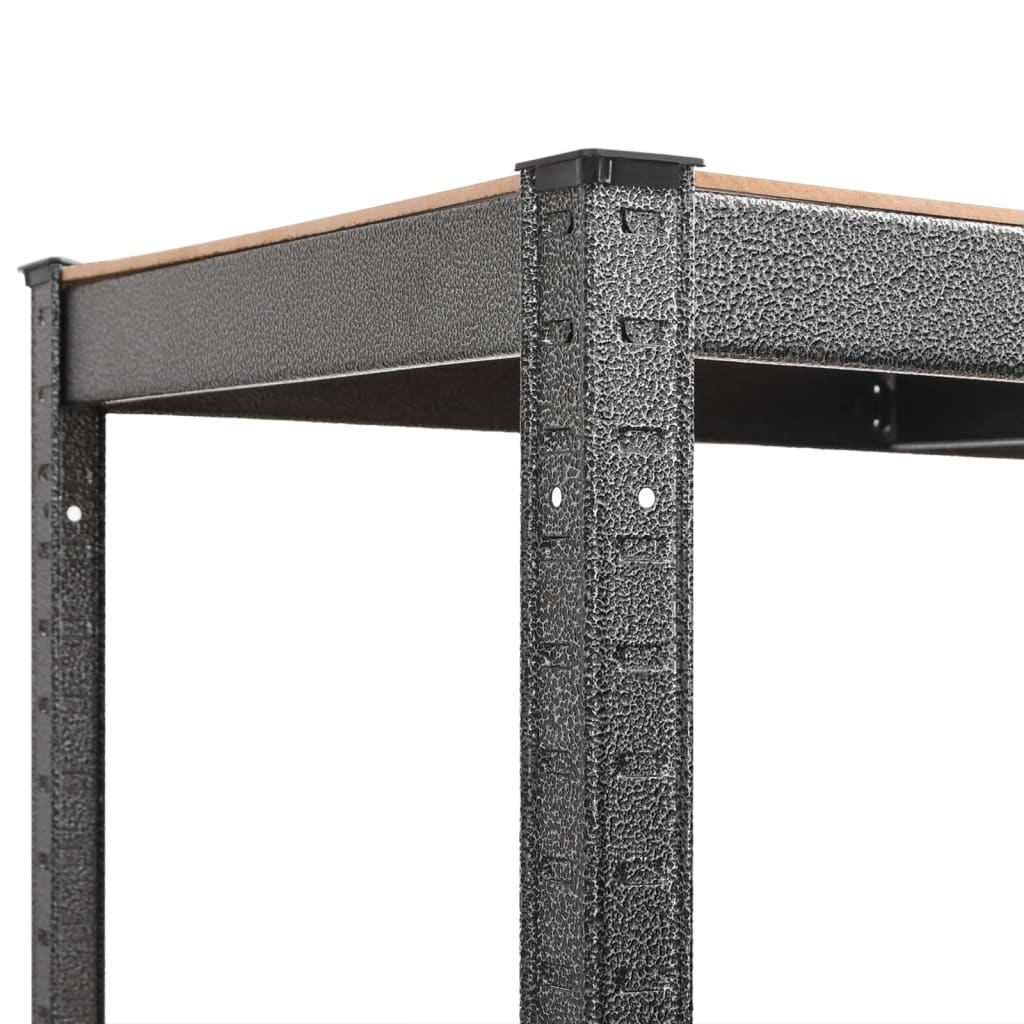 Scaffali Resistenti 5 Ripiani 2pz Grigio Acciaio e Multistrato | homemem39