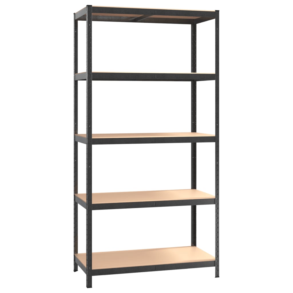 Scaffali Resistenti 5 Ripiani 3pz Grigio Acciaio e Multistrato | homemem39