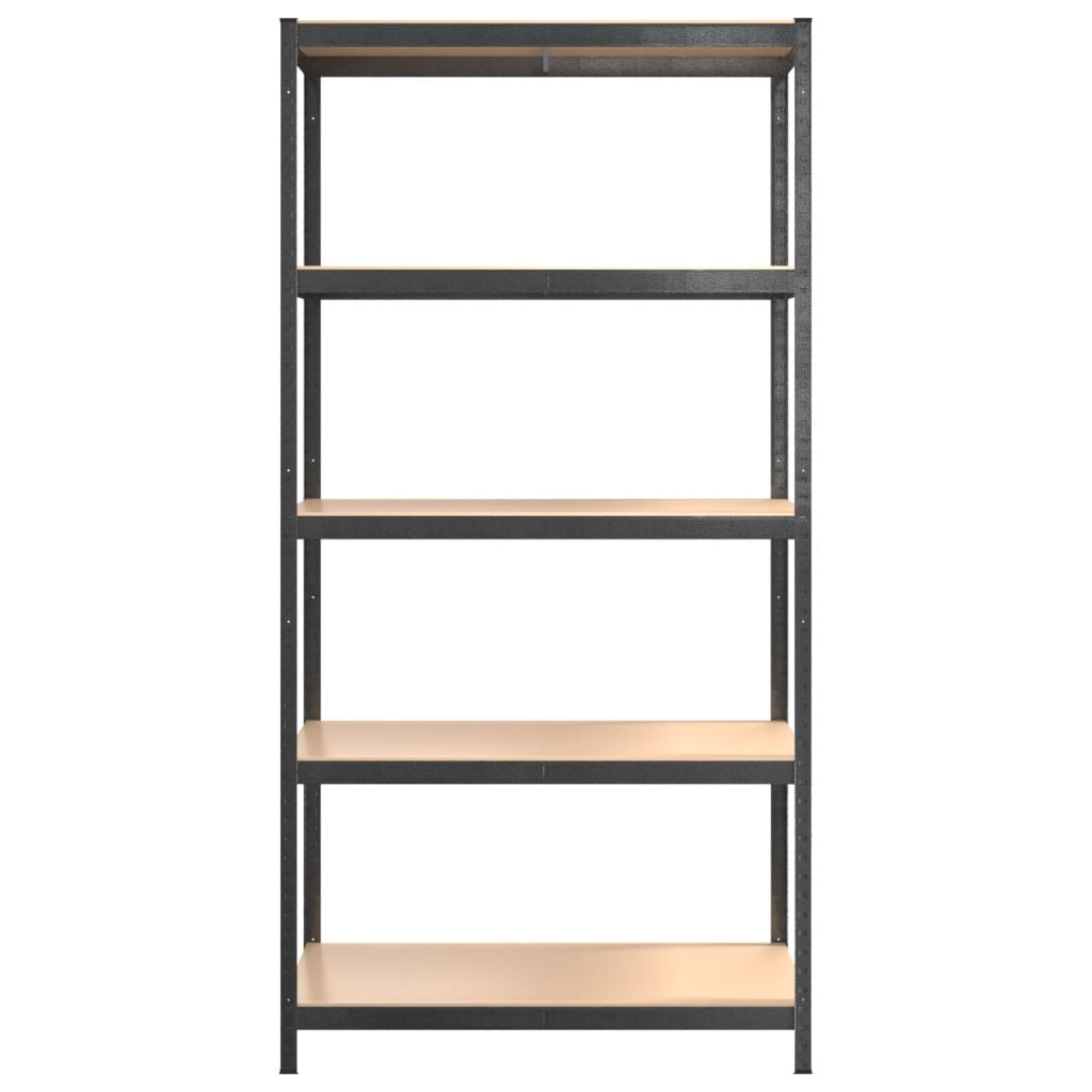 Scaffali Resistenti 5 Ripiani 3pz Grigio Acciaio e Multistrato | homemem39