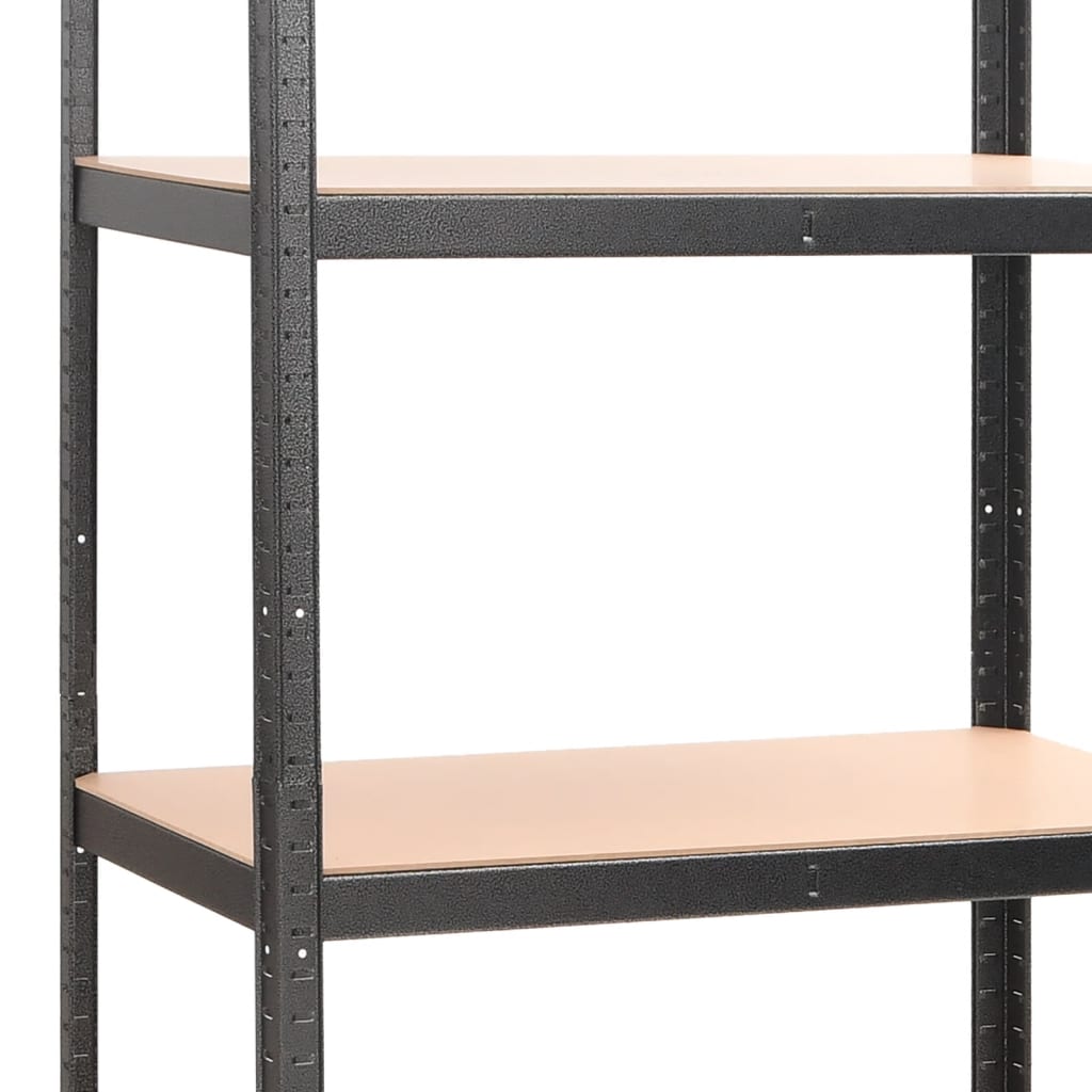 Scaffali Resistenti 5 Ripiani 3pz Grigio Acciaio e Multistrato | homemem39