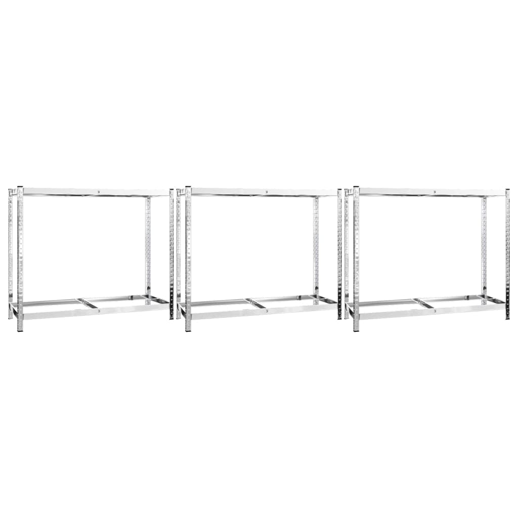 Portapneumatici a 2 Livelli 3pz Argento 110x40x110cm in Acciaio | homemem39
