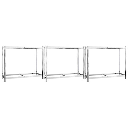 Portapneumatici a 2 Livelli 3pz Argento 110x40x110cm in Acciaio | homemem39