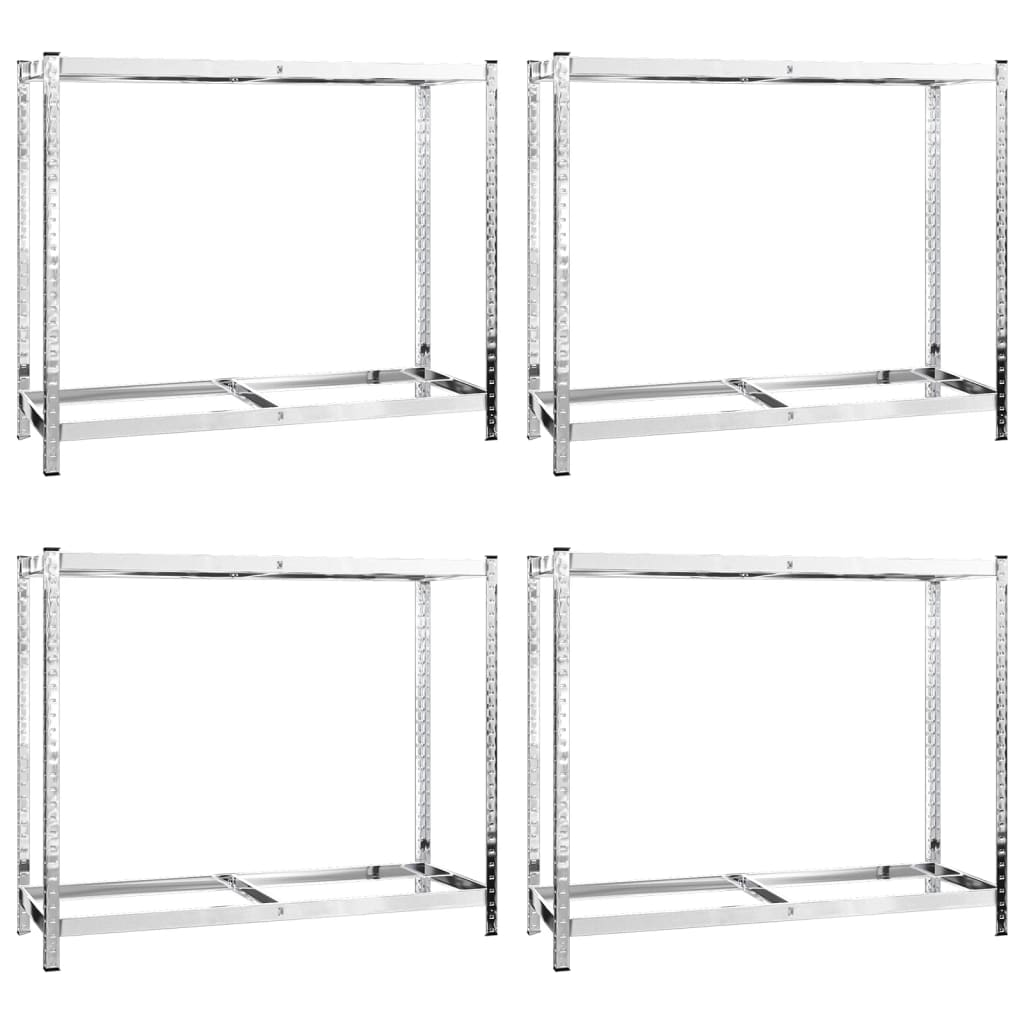 Portapneumatici a 2 Livelli 4pz Argento 110x40x110cm in Acciaio | homemem39