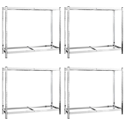 Portapneumatici a 2 Livelli 4pz Argento 110x40x110cm in Acciaio | homemem39