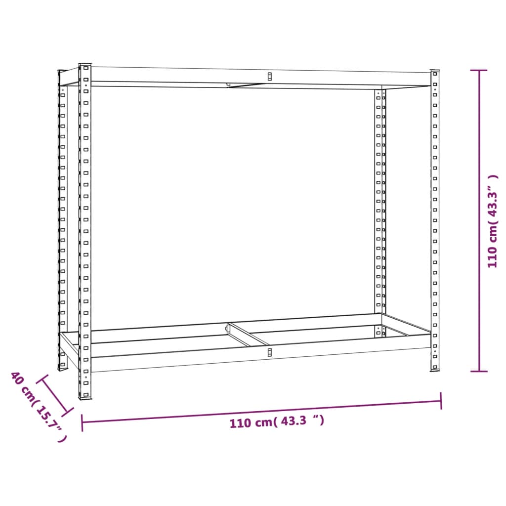 Portapneumatici a 2 Livelli 4pz Argento 110x40x110cm in Acciaio | homemem39
