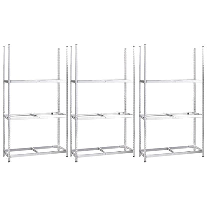 Portapneumatici a 3 Strati 3 pz Argento 110x40x200cm in Acciaio | homemem39