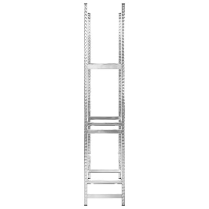 Portapneumatici a 3 Strati 3 pz Argento 110x40x200cm in Acciaio | homemem39