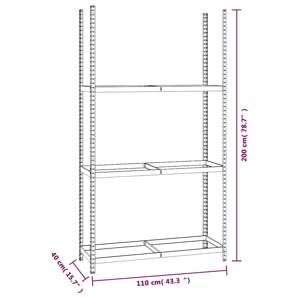 Portapneumatici a 3 Strati 4 pz Argento 110x40x200cm in Acciaio | homemem39
