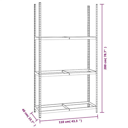 Portapneumatici a 3 Strati 4 pz Argento 110x40x200cm in Acciaio | homemem39