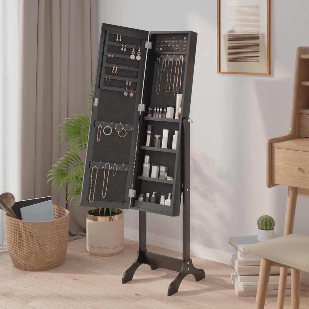 Specchio Autoportante Nero 34x37x146 cm | homemem39