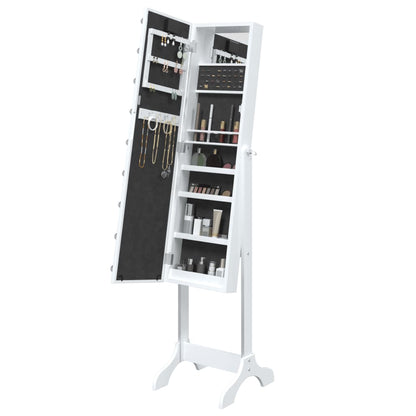 Specchio Autoportante con LED Bianco 34x37x146 cm | homemem39
