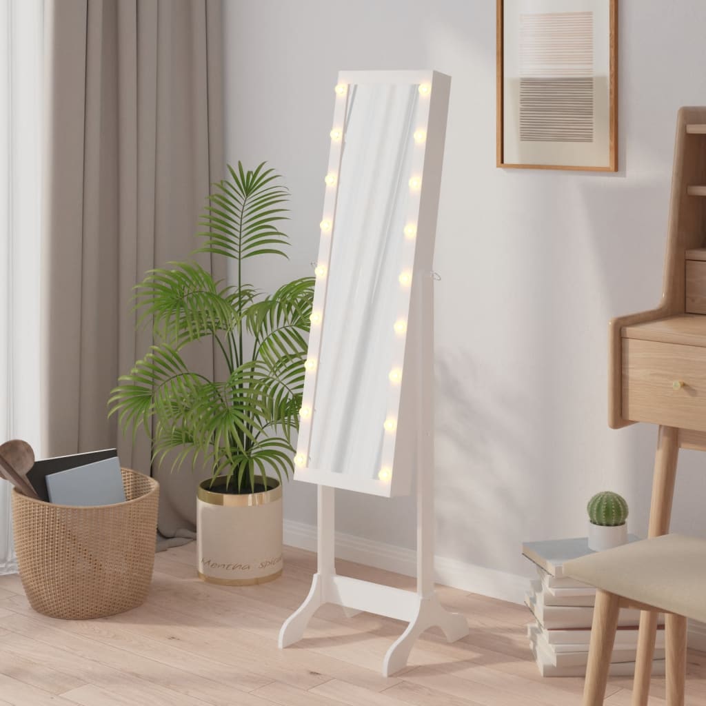 Specchio Autoportante con LED Bianco 34x37x146 cm | homemem39