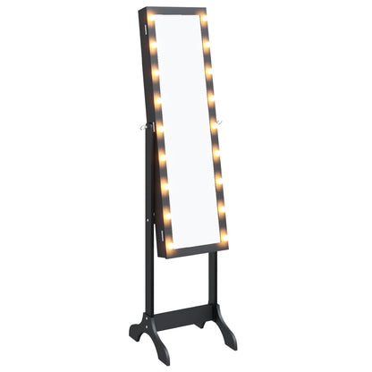 Specchio Autoportante con LED Nero 34x37x146 cm - homemem39