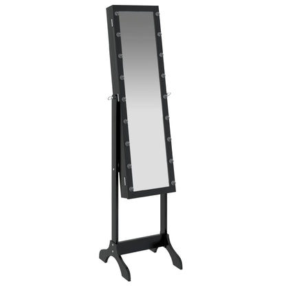 Specchio Autoportante con LED Nero 34x37x146 cm - homemem39