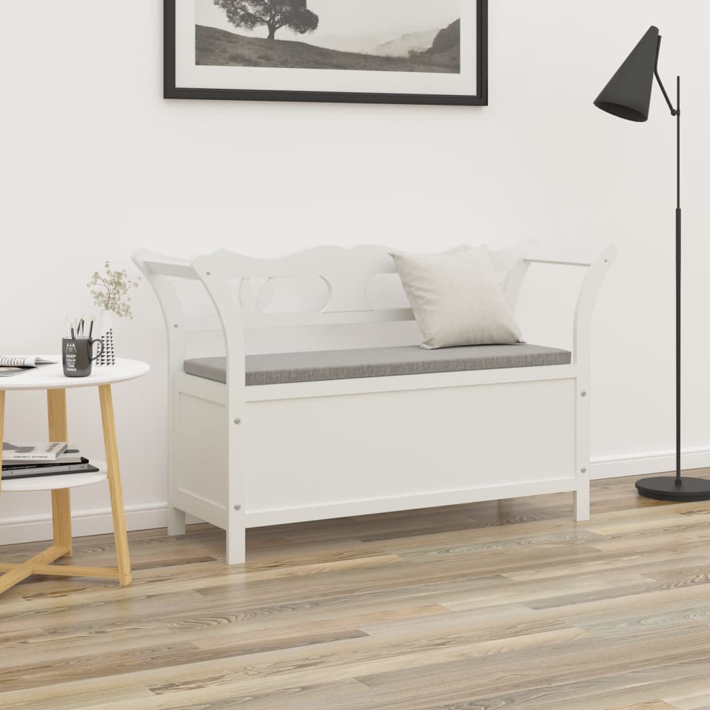 Panca Bianca 107x45x75,5 cm Legno Massello di Abete | homemem39
