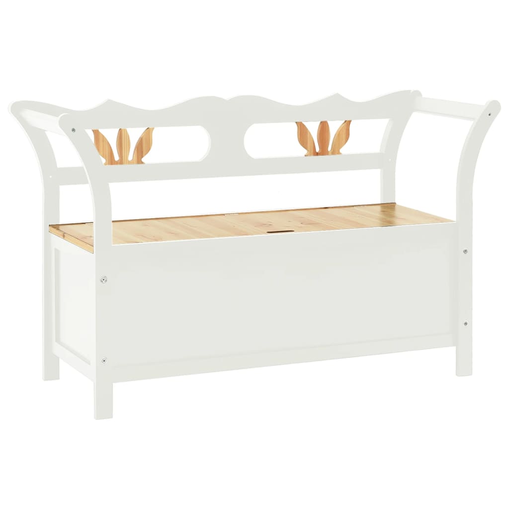 Panca Bianca 107x45x75,5 cm Legno Massello di Abete | homemem39