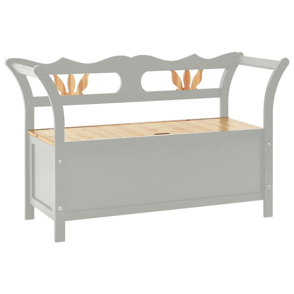 Panca Grigia 107x45x75,5 cm Legno Massello di Abete | homemem39