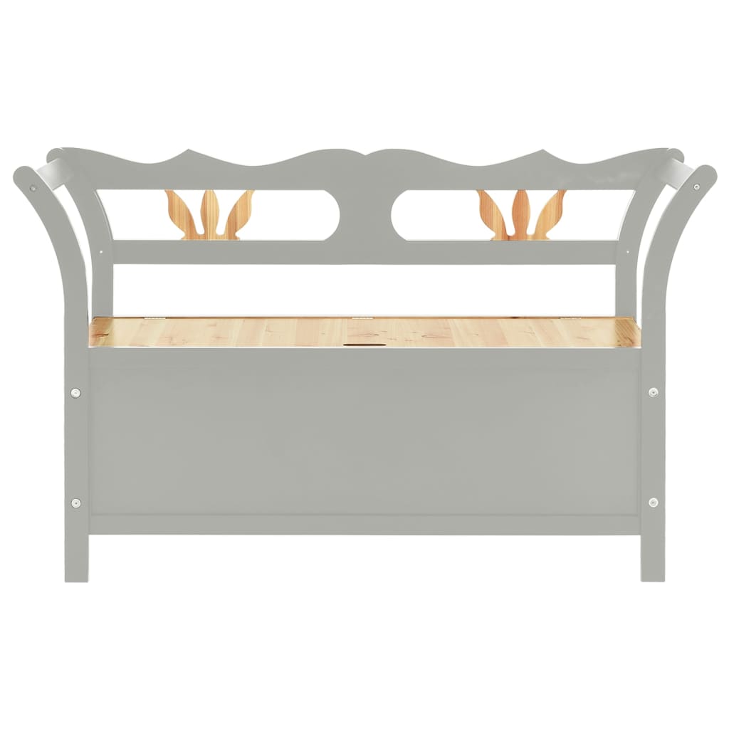Panca Grigia 107x45x75,5 cm Legno Massello di Abete | homemem39