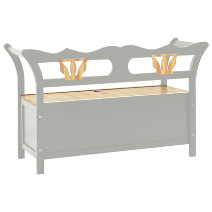 Panca Grigia 107x45x75,5 cm Legno Massello di Abete | homemem39
