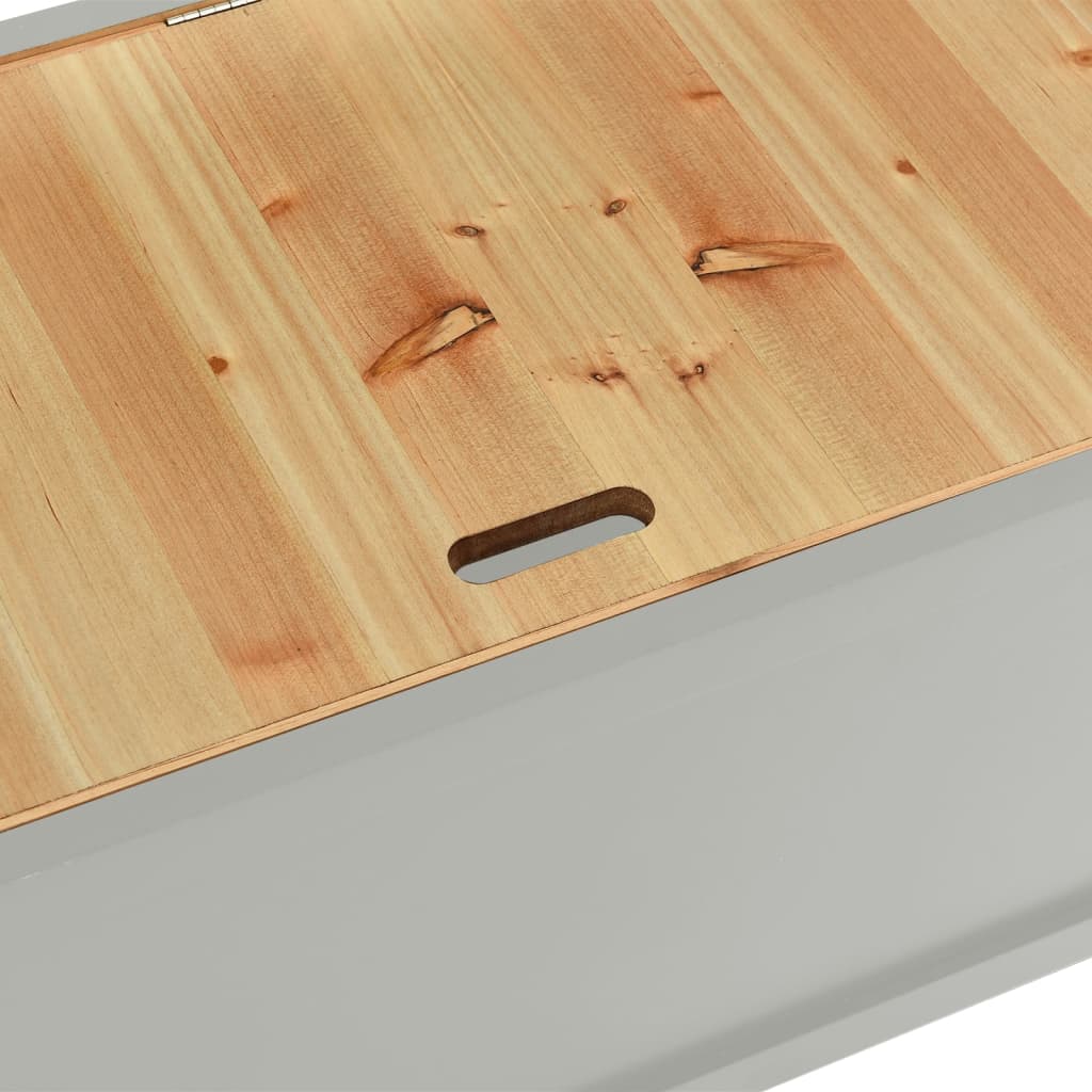Panca Grigia 107x45x75,5 cm Legno Massello di Abete | homemem39