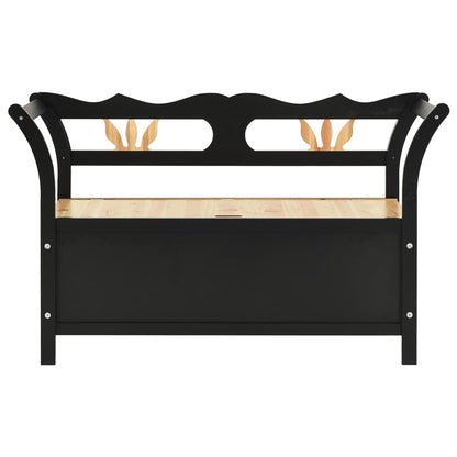 Panca Nera 107x45x75,5 cm Legno Massello di Abete | homemem39