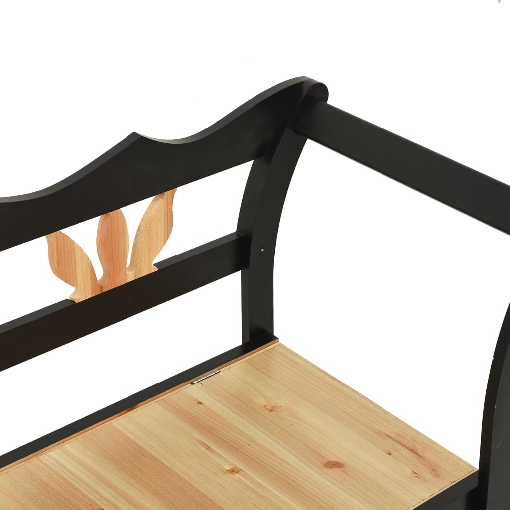 Panca Nera 107x45x75,5 cm Legno Massello di Abete | homemem39