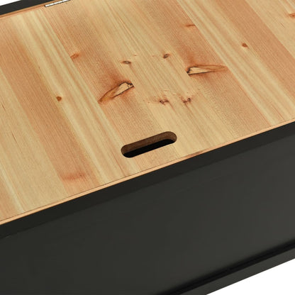 Panca Nera 107x45x75,5 cm Legno Massello di Abete | homemem39
